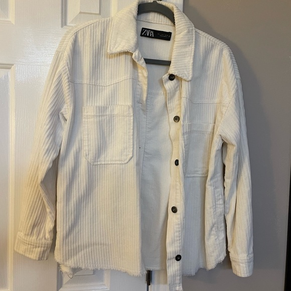 Zara Jackets & Coats Zara White Corduroy Jacket Poshmark